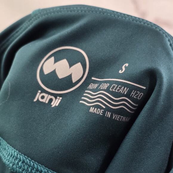 Janji Leggings Womens Small Blue Green Crop High Rise Capri Active Pockets - Picture 3 of 11